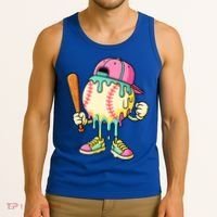 Cool Ice Cream Drip Baseball Spots Baseball Drip Tank Top thumb 3