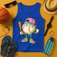 Cool Ice Cream Drip Baseball Spots Baseball Drip Tank Top thumb 4