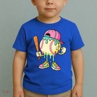 Cool Ice Cream Drip Baseball Spots Baseball Drip Toddler T-Shirt thumb 2