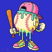 Cool Ice Cream Drip Baseball Spots Baseball Drip Women's Long Sleeve Shirt thumb 2