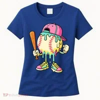 Cool Ice Cream Drip Baseball Spots Baseball Drip Women's T-Shirt thumb 0