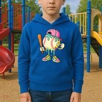 Cool Ice Cream Drip Baseball Spots Baseball Drip Kids Hoodie thumb 2