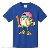Cool Ice Cream Drip Baseball Spots Baseball Drip Kids T-Shirt thumb 0