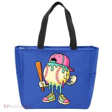 Cool Ice Cream Drip Baseball Spots Baseball Drip Tote Bag
