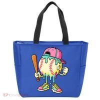 Cool Ice Cream Drip Baseball Spots Baseball Drip Tote Bag thumb 0