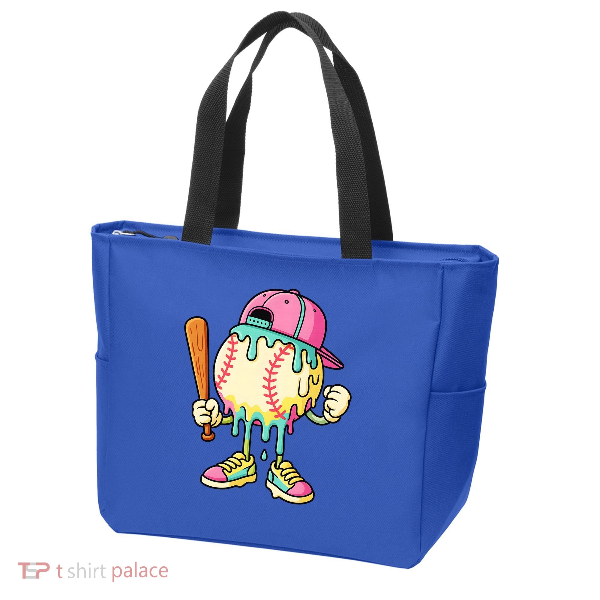 Cool Ice Cream Drip Baseball Spots Baseball Drip Tote Bag