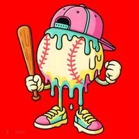 Cool Ice Cream Drip Baseball Spots Baseball Drip Santa Hat thumb 1