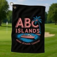 Caribbean Islands Cruise Aruba Bonaire And Curacao Souvenirs Gift Golf Towel thumb 1
