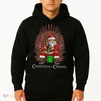 Christmas Is Coming Santa Sitting On Throne Funny Christmas TShirt Hoodie thumb 2