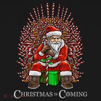 Christmas Is Coming Santa Sitting On Throne Funny Christmas TShirt Women's Hoodie thumb 2