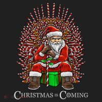 Christmas Is Coming Santa Sitting On Throne Funny Christmas TShirt Hat thumb 2