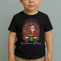 Christmas Is Coming Santa Sitting On Throne Funny Christmas TShirt Toddler T-Shirt thumb 2