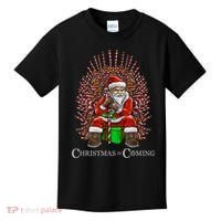 Christmas Is Coming Santa Sitting On Throne Funny Christmas TShirt Kids T-Shirt thumb 0