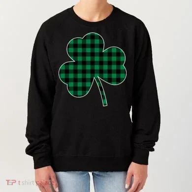 Checkered Irish Clover Leaf Women's Sweatshirt