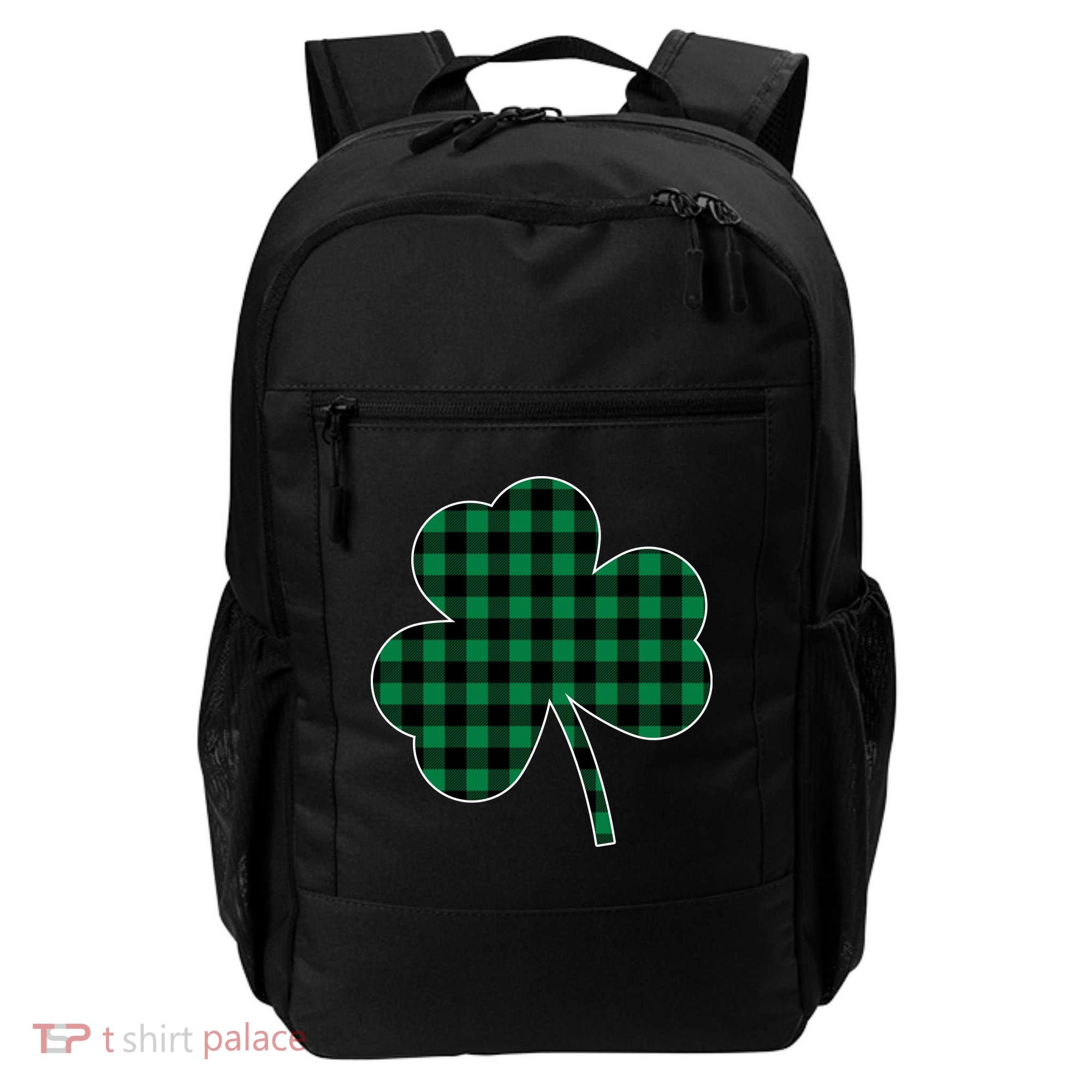 Checkered Irish Clover Leaf Backpack