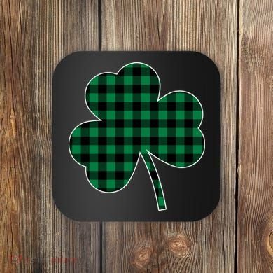 Checkered Irish Clover Leaf Coaster