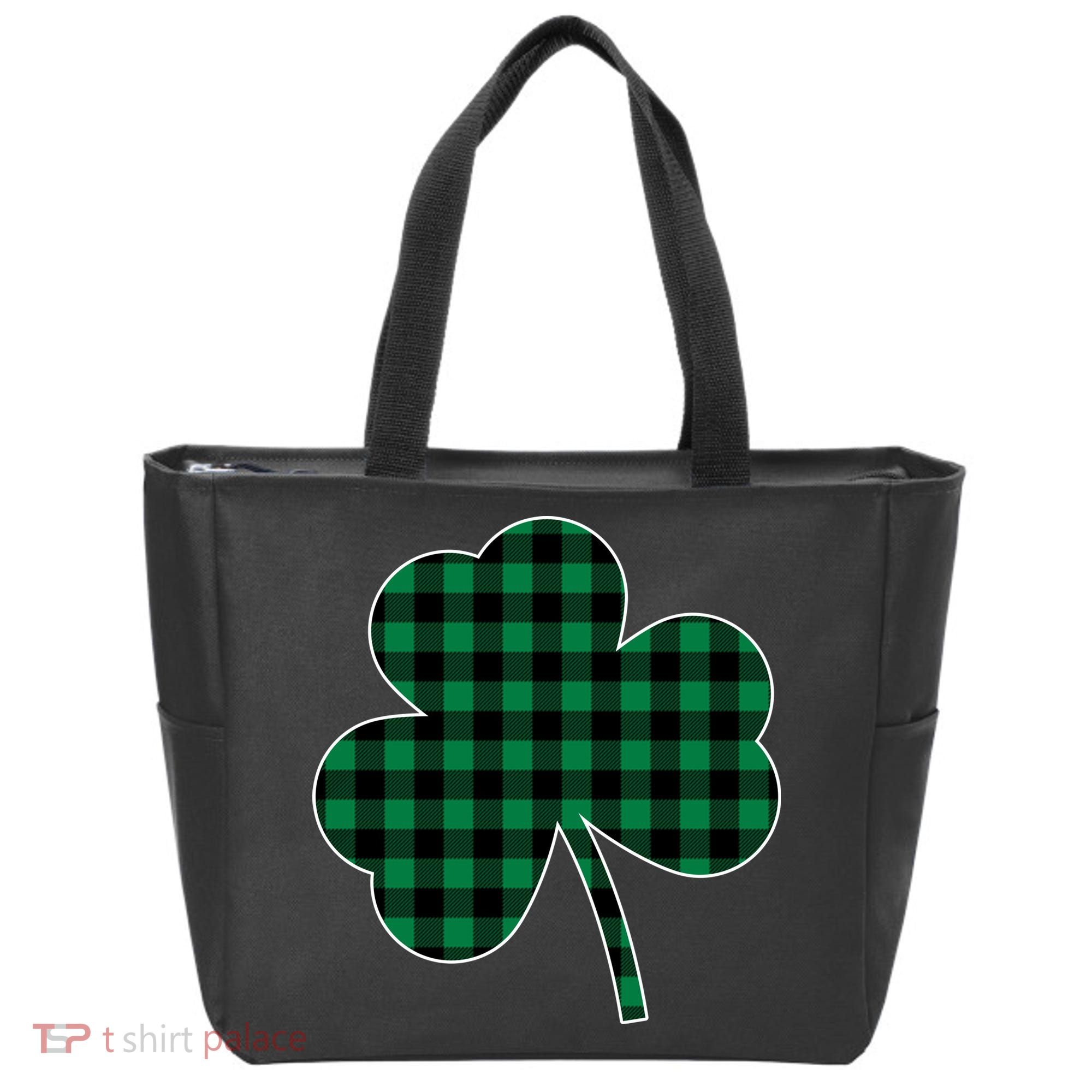 Checkered Irish Clover Leaf Bag