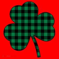 Checkered Irish Clover Leaf Santa Hat thumb 1