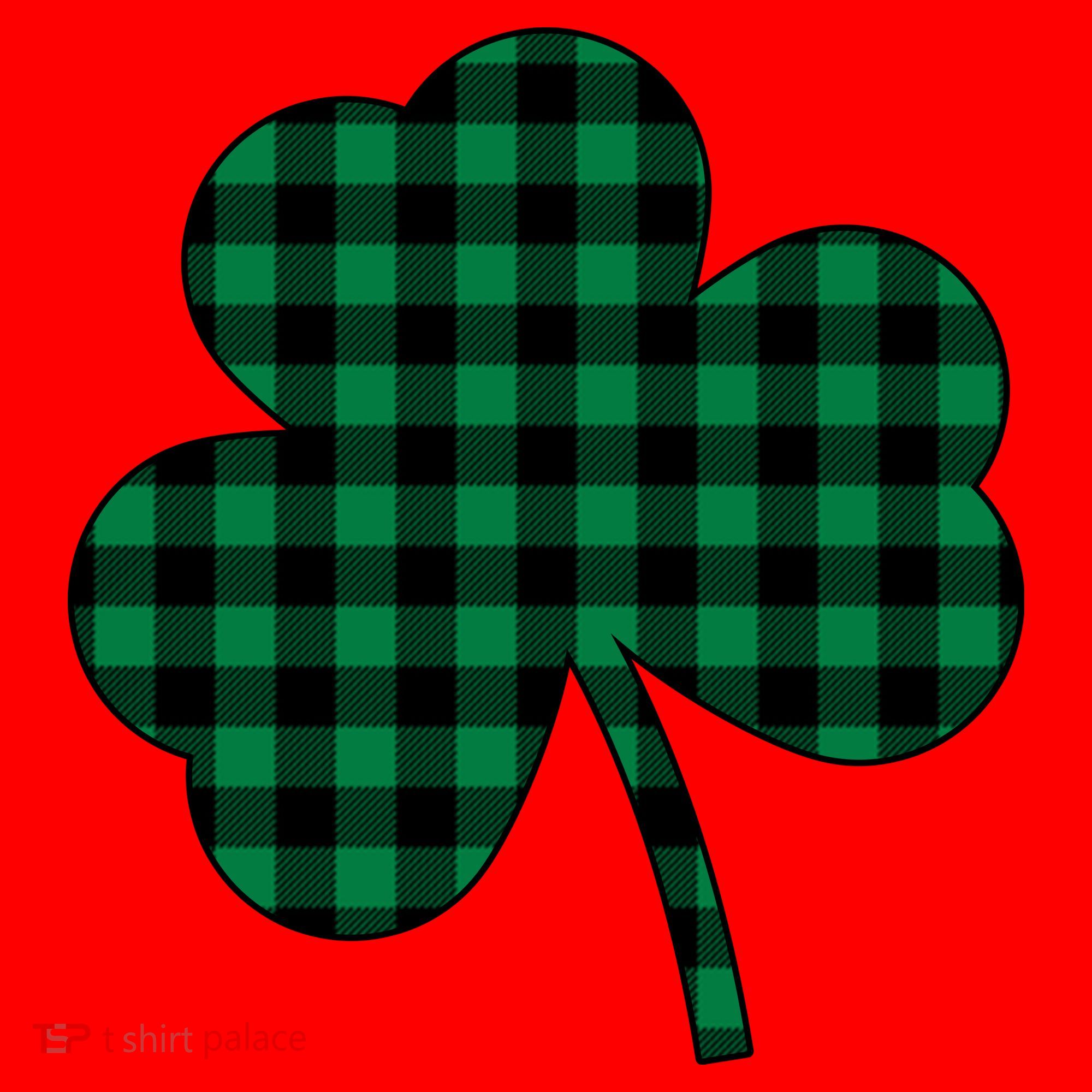 Checkered Irish Clover Leaf Santa Hat