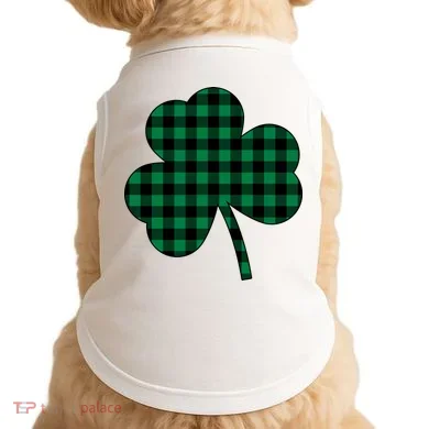 Checkered Irish Clover Leaf Doggie Tank