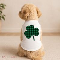 Checkered Irish Clover Leaf Doggie Tank thumb 2
