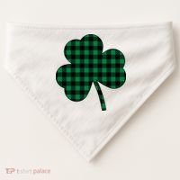 Checkered Irish Clover Leaf USA-Made Doggie Bandana thumb 0