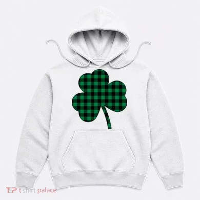 Checkered Irish Clover Leaf Hoodie
