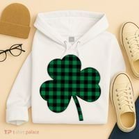 Checkered Irish Clover Leaf Hoodie thumb 4