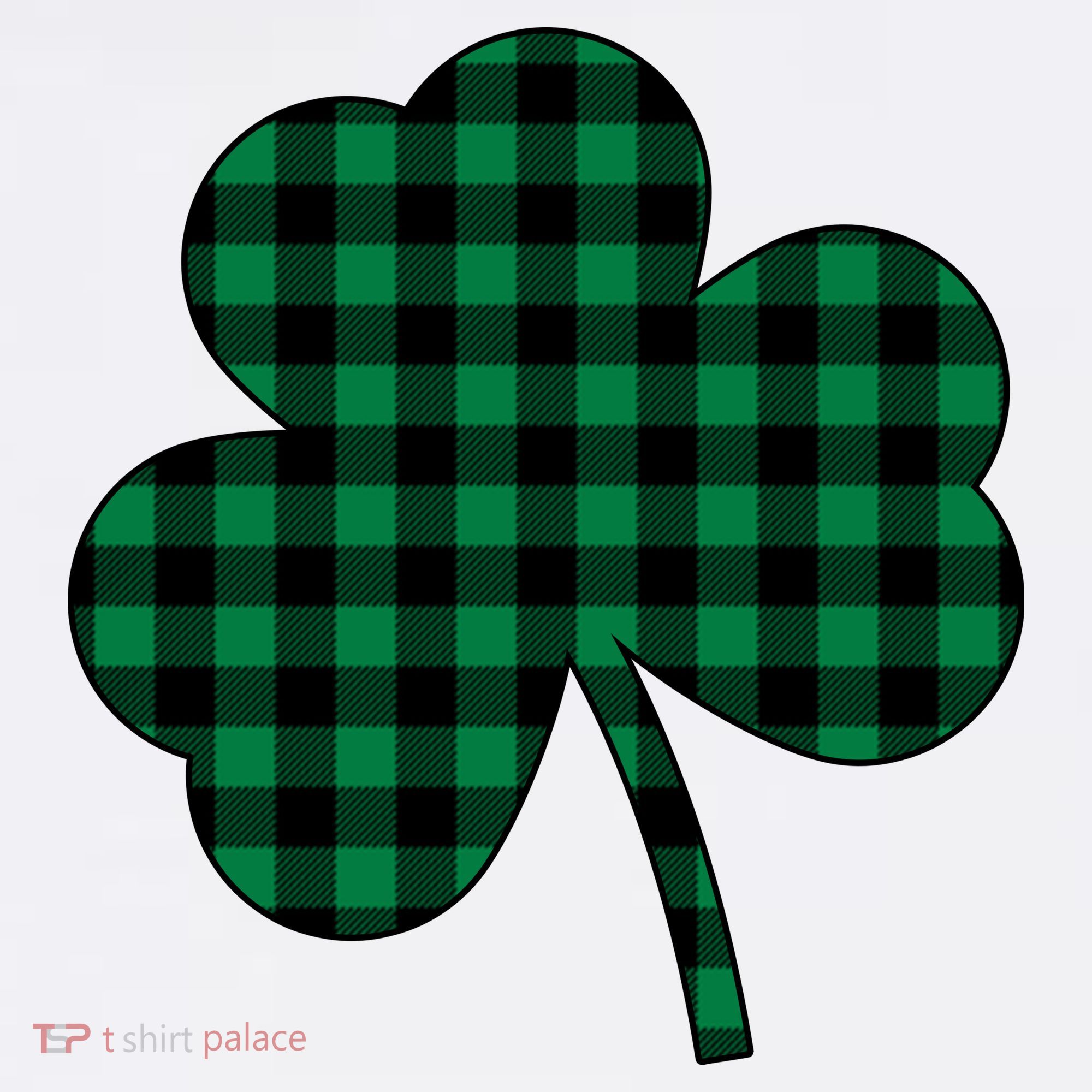 Checkered Irish Clover Leaf Long Sleeve Shirt
