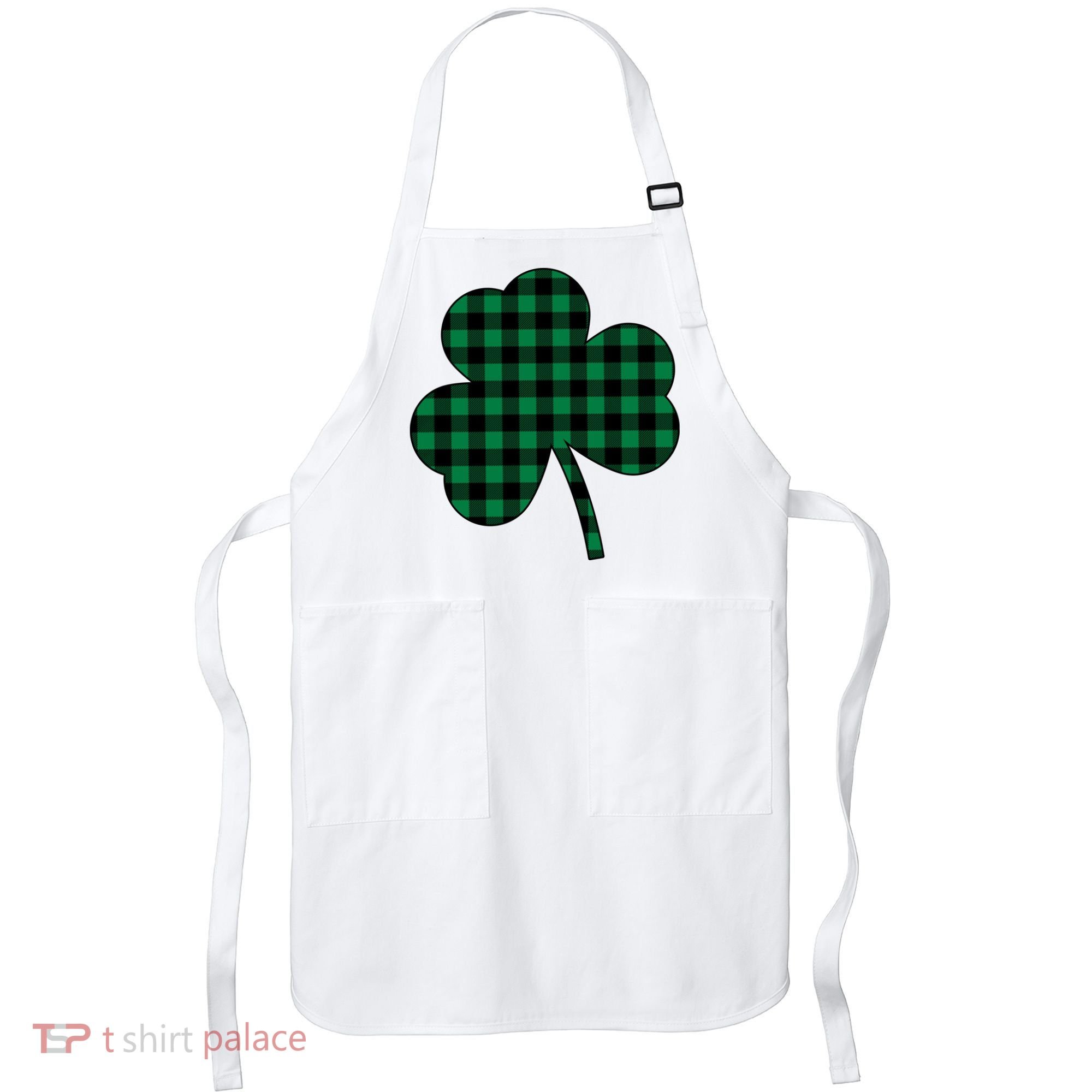 Checkered Irish Clover Leaf Apron