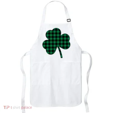 Checkered Irish Clover Leaf Apron