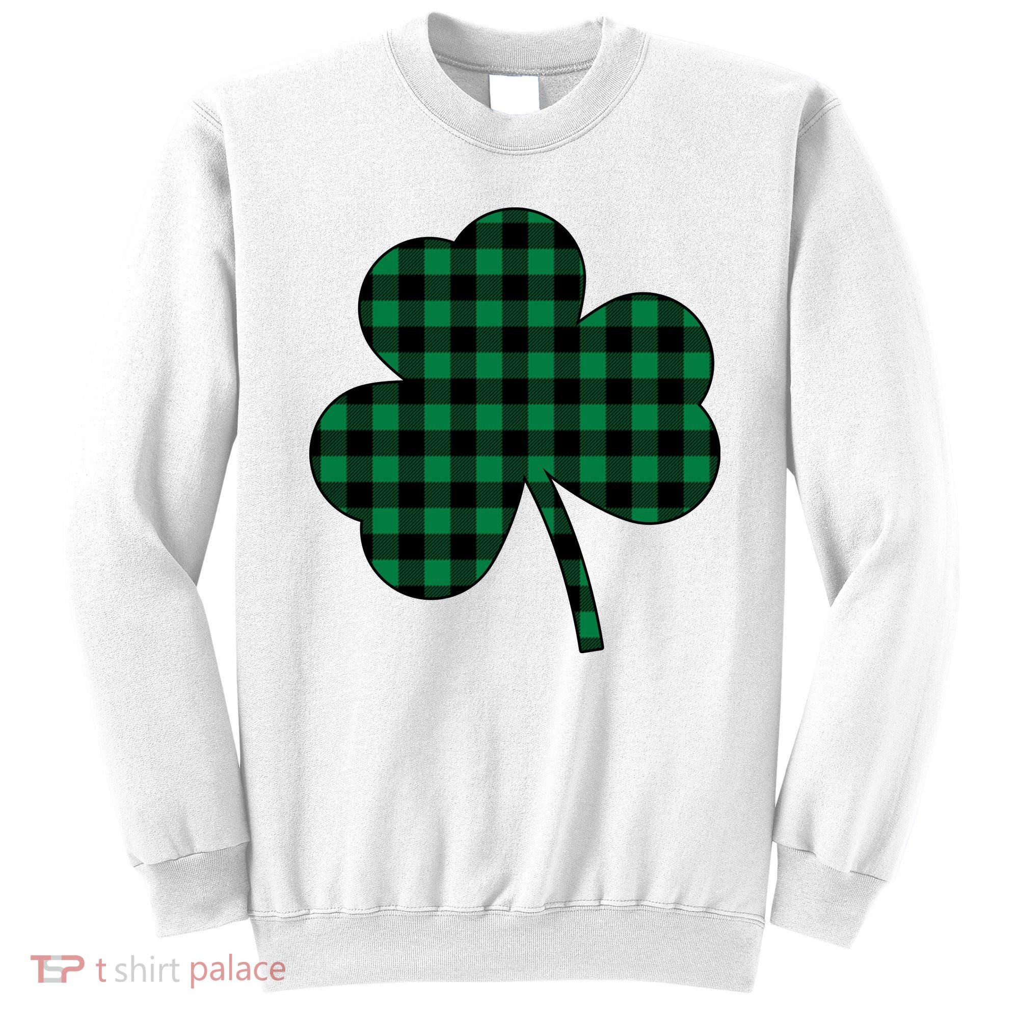 Checkered Irish Clover Leaf Sweatshirt