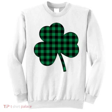 Checkered Irish Clover Leaf Sweatshirt