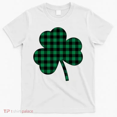 Checkered Irish Clover Leaf T-Shirt