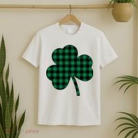 Checkered Irish Clover Leaf T-Shirt thumb 2
