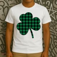 Checkered Irish Clover Leaf T-Shirt thumb 3