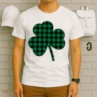 Checkered Irish Clover Leaf T-Shirt thumb 6
