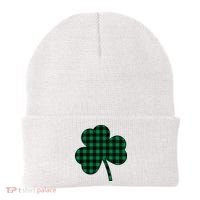 Checkered Irish Clover Leaf Beanie thumb 0