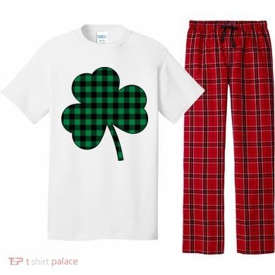 Checkered Irish Clover Leaf Pajama Set
