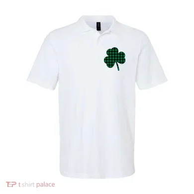 Checkered Irish Clover Leaf Polo