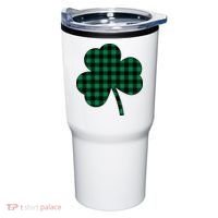 Checkered Irish Clover Leaf Tumbler thumb 0