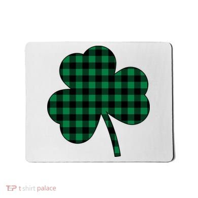 Checkered Irish Clover Leaf Mousepad