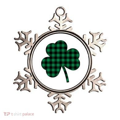 Checkered Irish Clover Leaf Ornament
