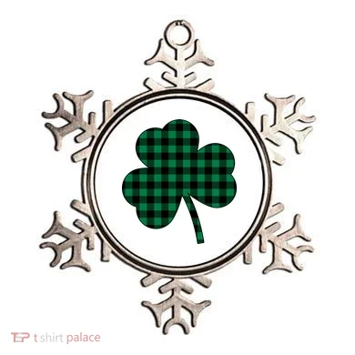 Checkered Irish Clover Leaf Ornament