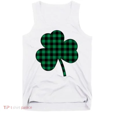 Checkered Irish Clover Leaf Tank Top