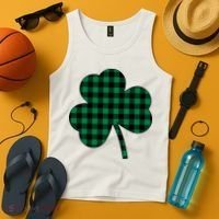 Checkered Irish Clover Leaf Tank Top thumb 4