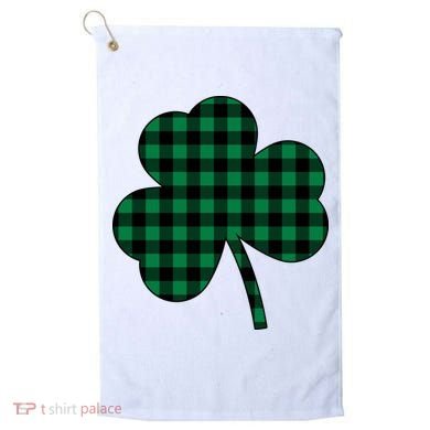 Checkered Irish Clover Leaf Golf Towel
