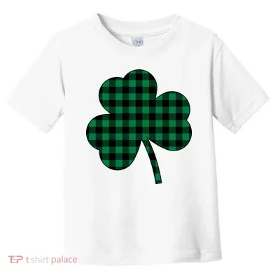 Checkered Irish Clover Leaf Toddler T-Shirt