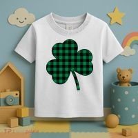 Checkered Irish Clover Leaf Toddler T-Shirt thumb 3