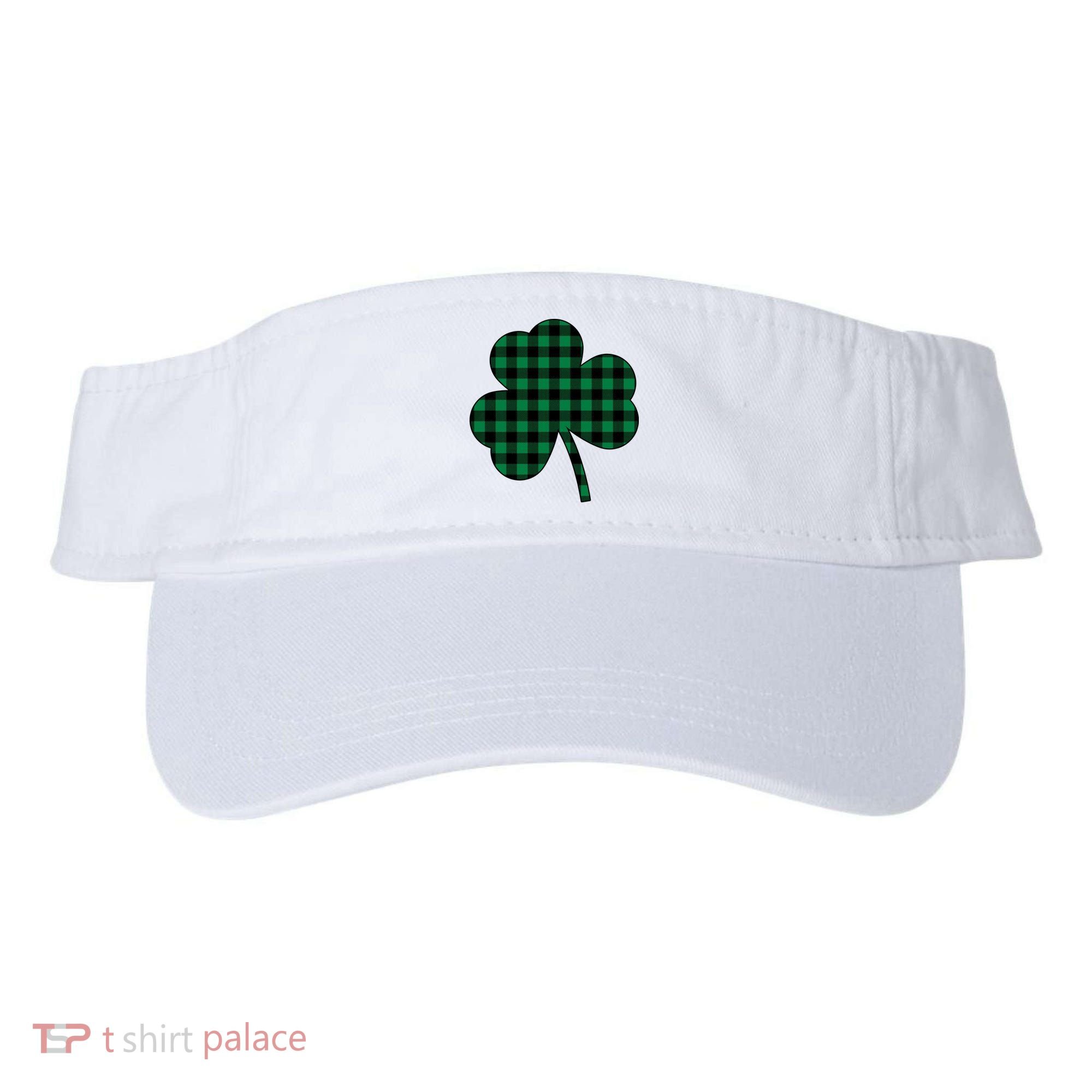 Checkered Irish Clover Leaf Visor